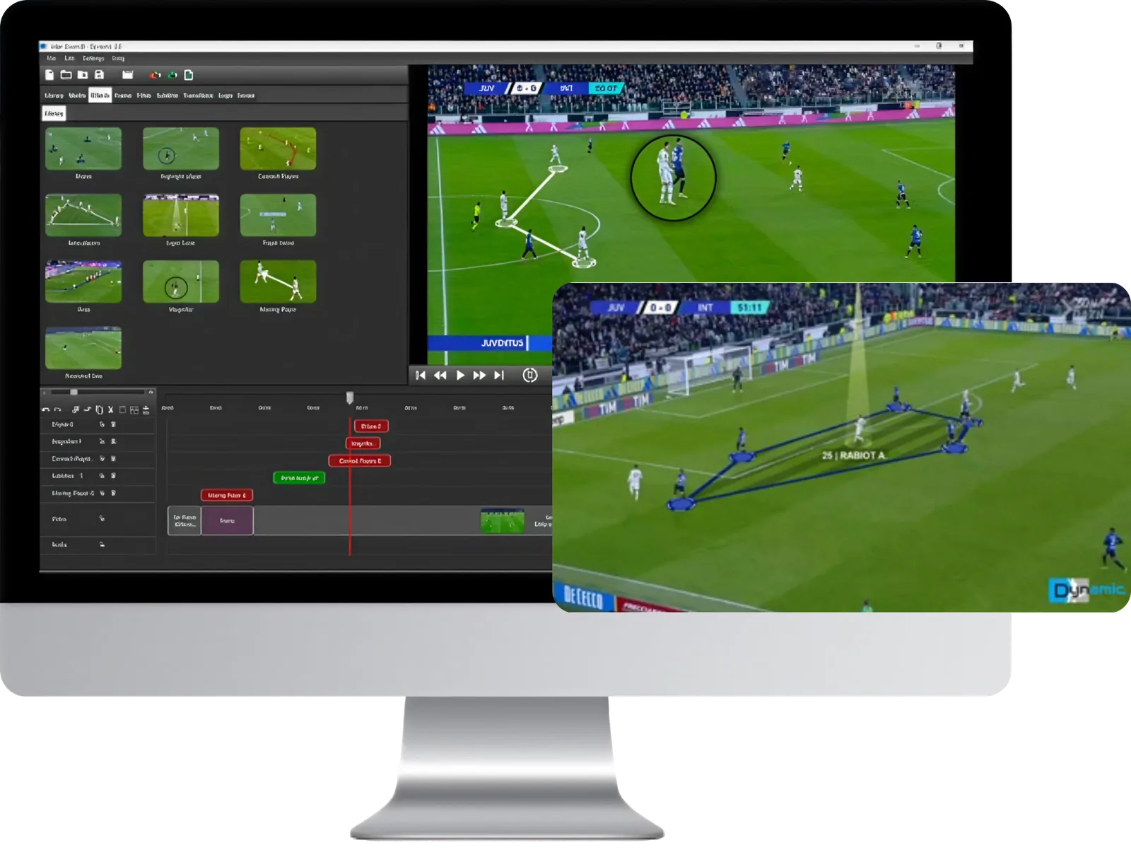 Dynamic sport video editing software interface