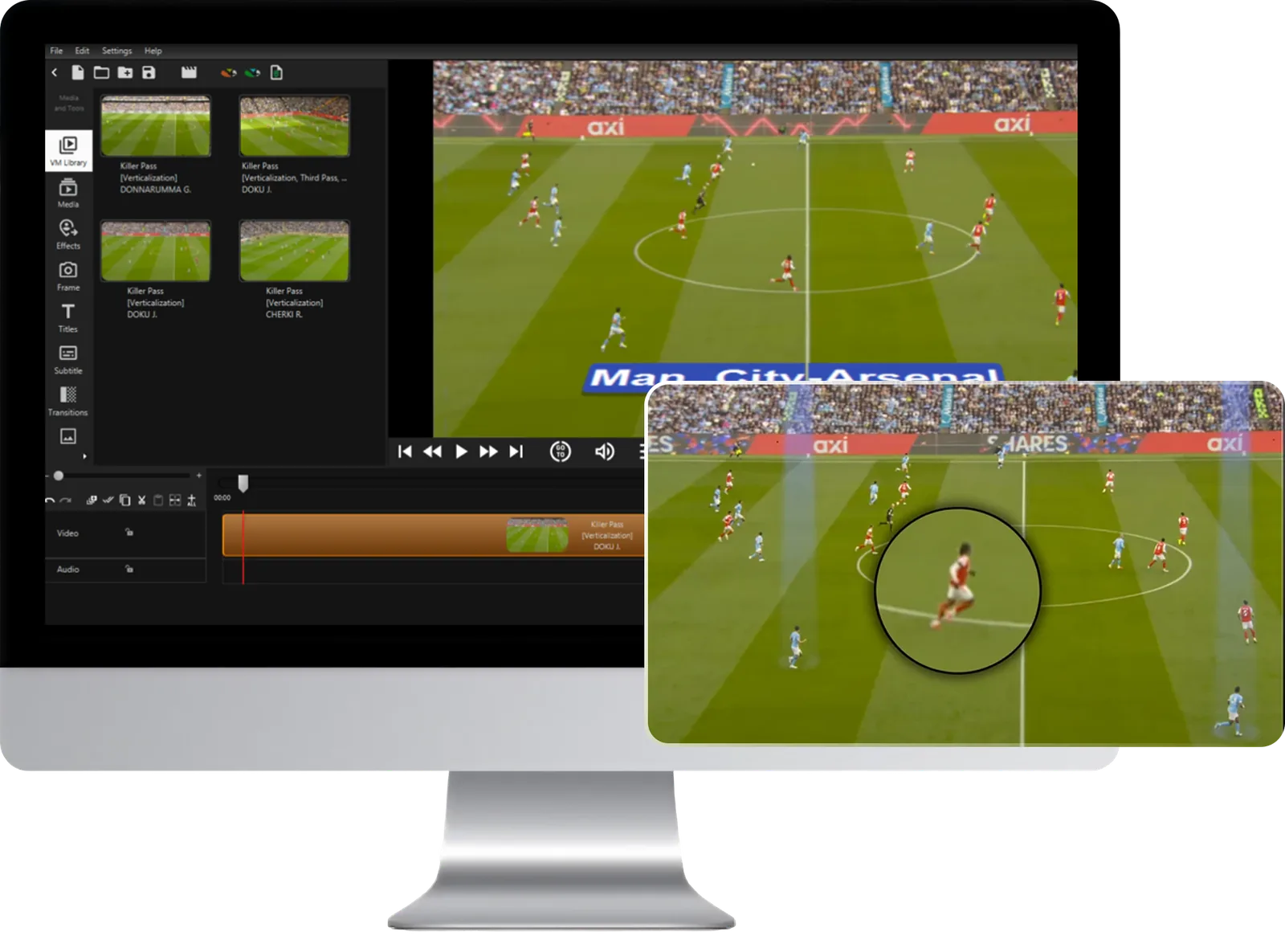 Dynamic sport video editing software interface