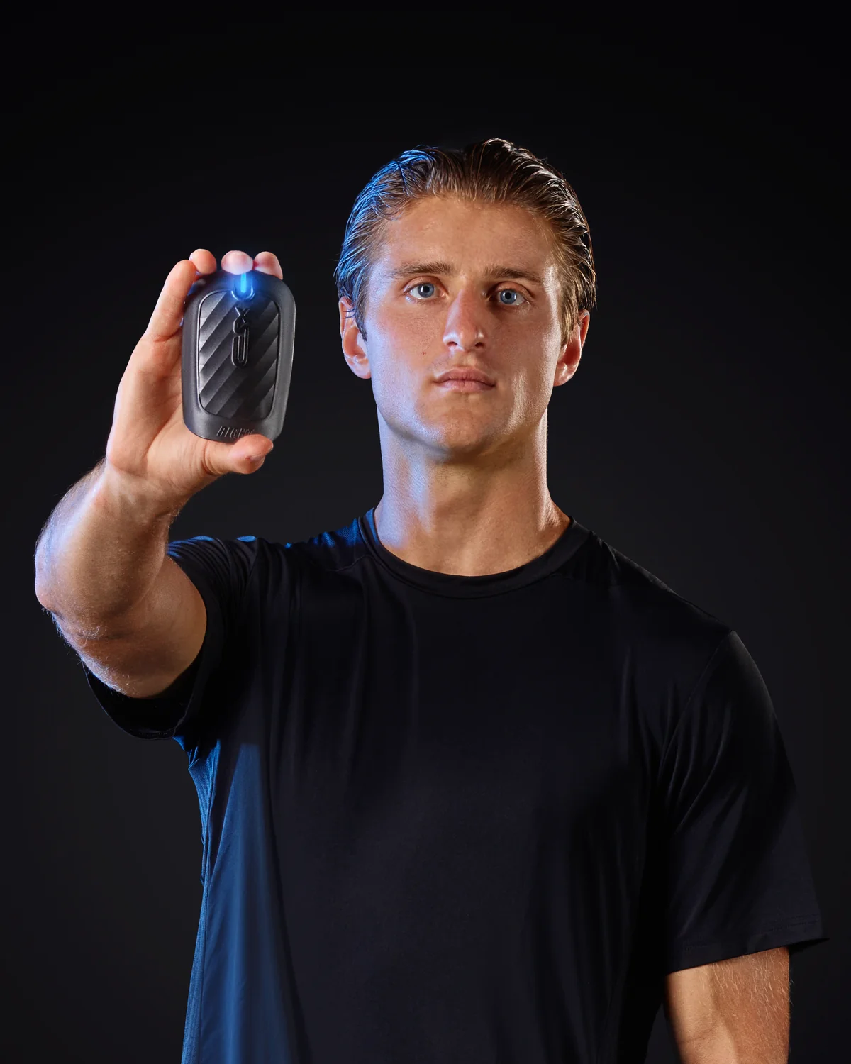Lorenzo Colombo holding an XSEED device