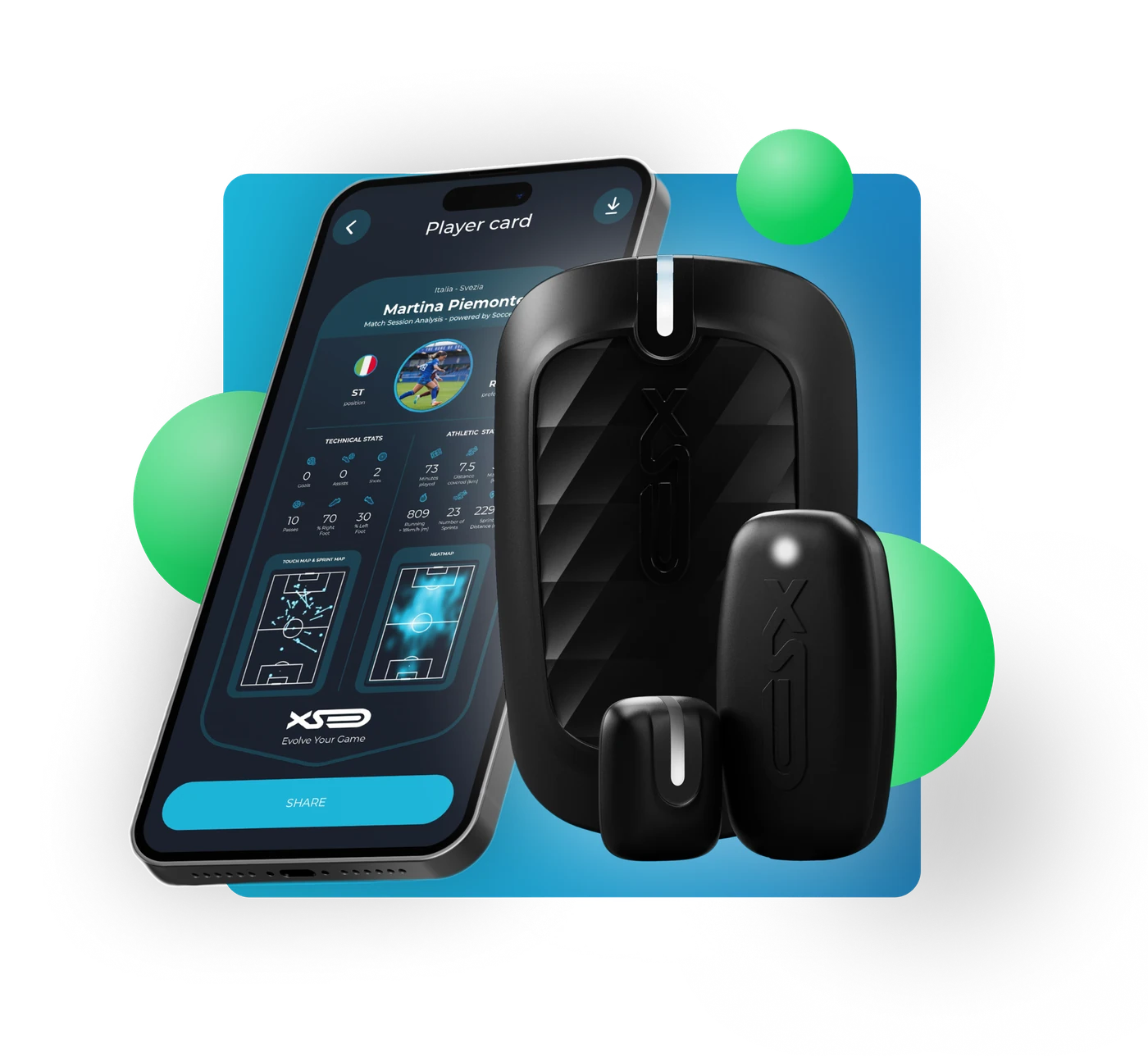 XSEED app and wearable devices